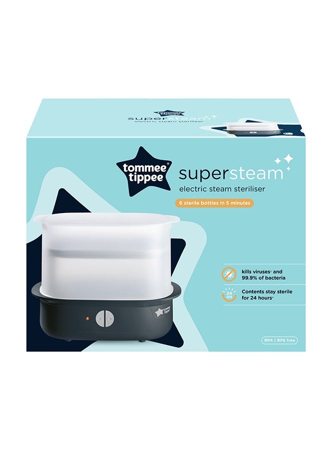 tommee tippee Advanced Steam Electric Steriliser For Baby Bottles, Kills Viruses And 99.9% Of Bacteria, 5-Minute Sterilisation Cycle, Black  - Image 4