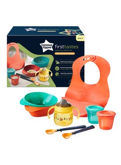 tommee tippee Weaning Starter Kit With Toddler Feeding Bowls And Spoons, Roll And Go Bib, Weaning Sippy Cup And Food Storage Pots 4 Months+, Multicolour  - Image 1