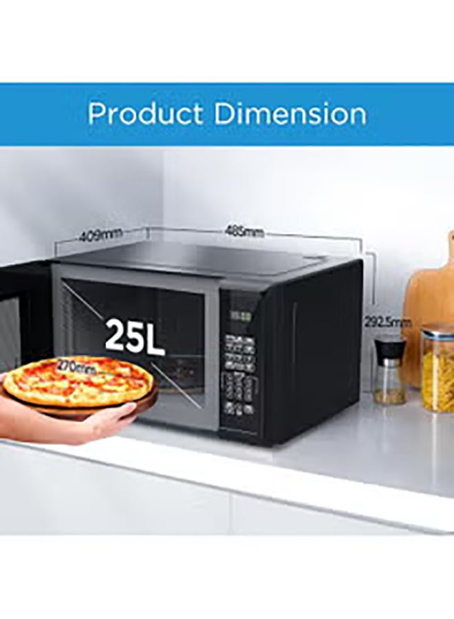 Midea - Digital Solo Microwave Oven With 10 Power Levels, 900W, Electronic Touch Control, Child-Safety-Lock, Defrost Function, Fast Reheat, Pull Open Door Handle, Good For Home And Office 25 L 900 W EM925A2GUBK Black - Image 1