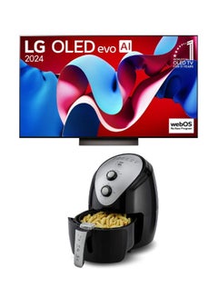 48 inch OLED evo 4K Smart TV With Alpha 9 AI Processor Gen7, Dolby Vision + 3.5L Air Fryer With Rapid Air Convection, 80-200°C Cooking Range OLED48C46LA+AIR-FRYER Black