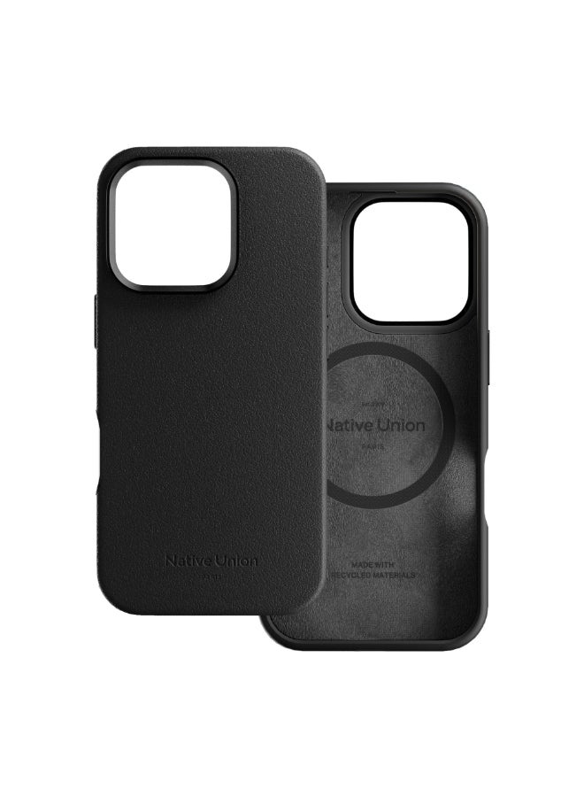 Native Union Active Case w/ Magsafe For Apple iPhone 16 Pro 6.3-inch 2024|10-Ft Drop And Scratch Protection, Leather-like finish, Recycled Materials, Raised Edges, Wireless Charging - Black - Image 1
