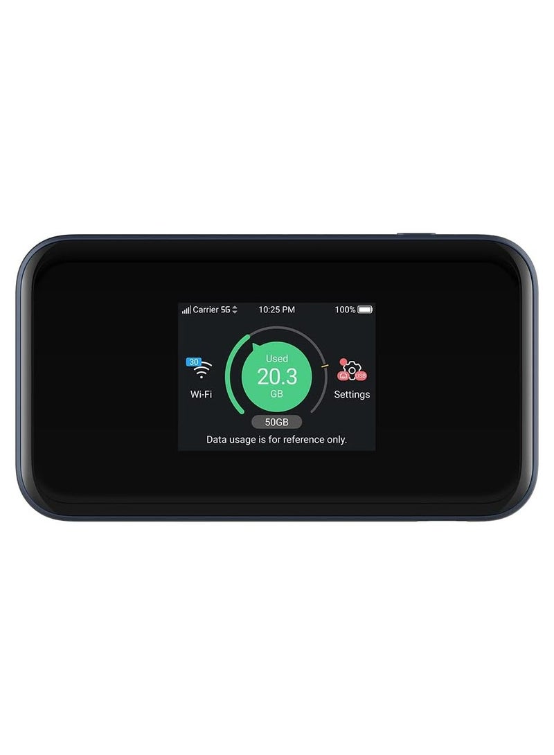 ZTE 5G Mobile Router MU5001,Unlock with Sim Card Slot NSA SA WiFi 6 Hotspot 3800 Mbps Download support Max 32 Devices- Black  - Image 1