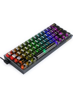 ريدراجون K617CTB-RGB 60% Wired RGB Gaming Keyboard, 61 Keys Compact Full-Transparent Mechanical Keyboard  - Image 4