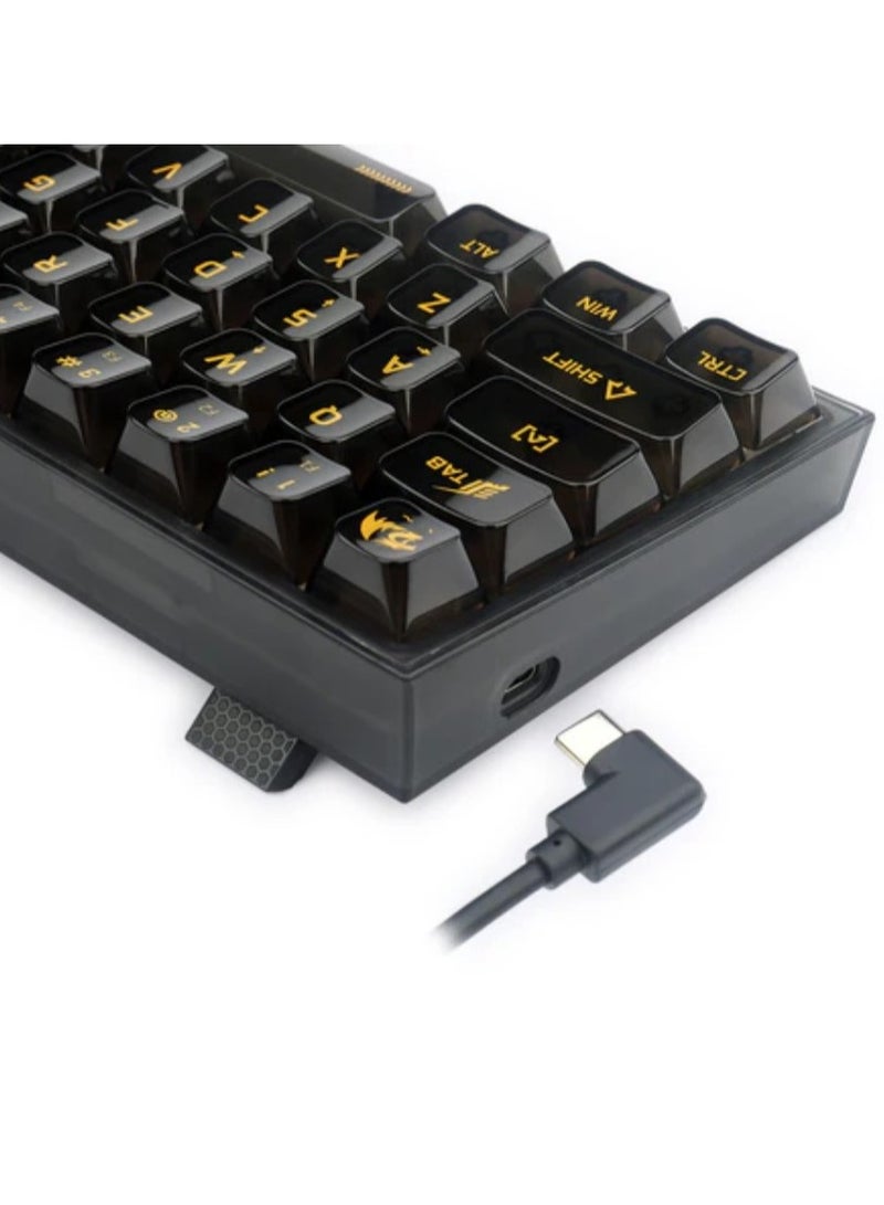 REDRAGON K617CTB-RGB 60% Wired RGB Gaming Keyboard, 61 Keys Compact Full-Transparent Mechanical Keyboard  - Image 5