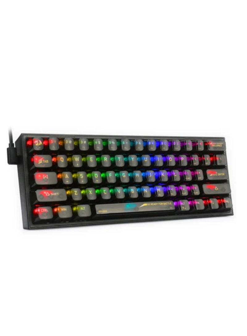 ريدراجون - K617CTB-RGB 60% Wired RGB Gaming Keyboard, 61 Keys Compact Full-Transparent Mechanical Keyboard - Image 1