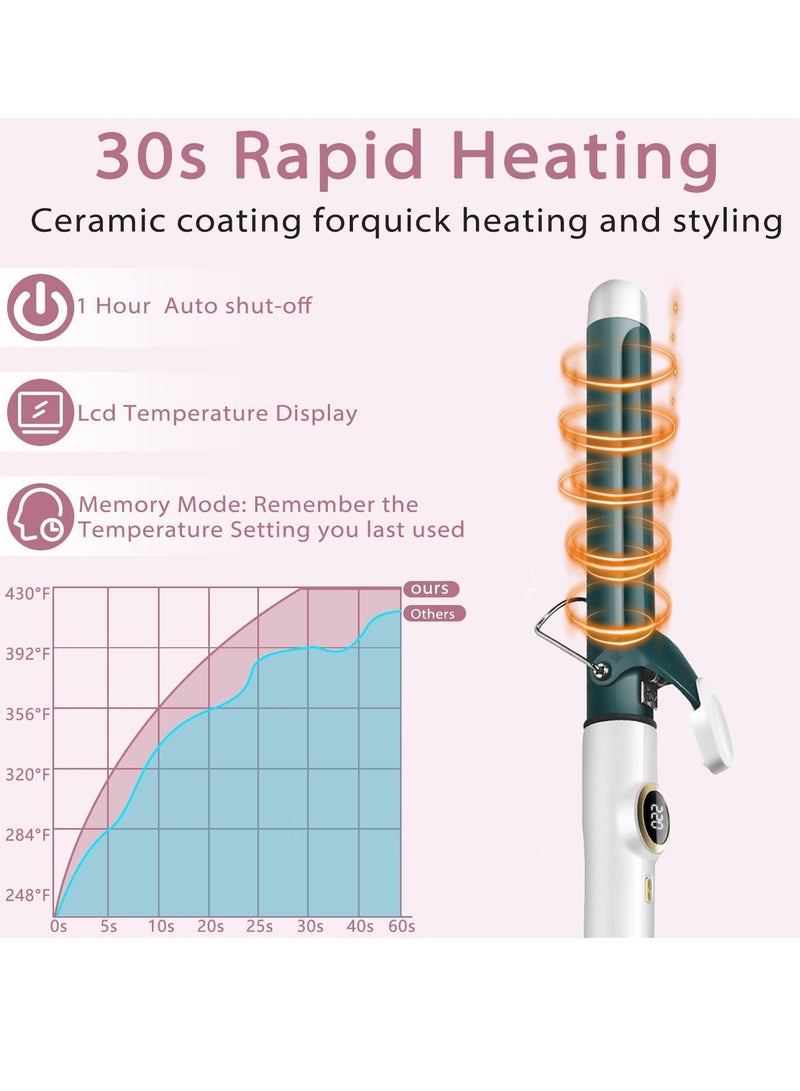 Professional Hair Curler 28mm White/Green with LCD Display, Adjustable Temperature, Harmless and Durable, Quick Home Hairstyle White 28mm - pnsku/N70113166V/45/_/1726886965/0d38d25d-b289-4729-bfe1-a7632f7bd9a4