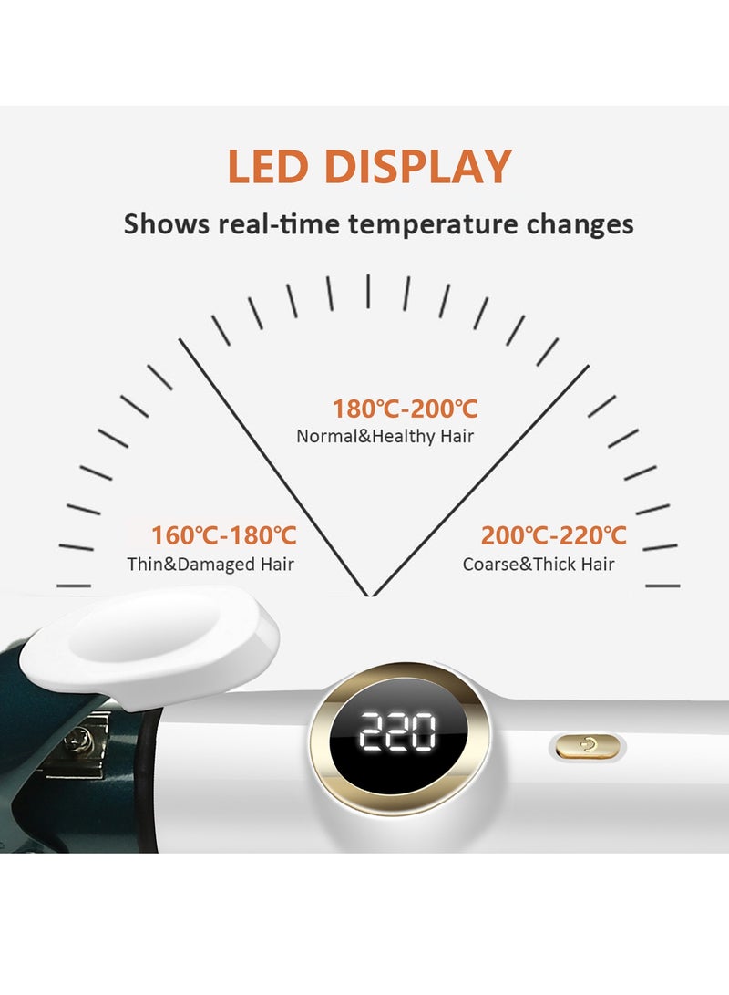Professional Hair Curler 28mm White/Green with LCD Display, Adjustable Temperature, Harmless and Durable, Quick Home Hairstyle White 28mm - pnsku/N70113166V/45/_/1726886970/366051f2-7747-412d-9d0d-f6c1be94e8a2