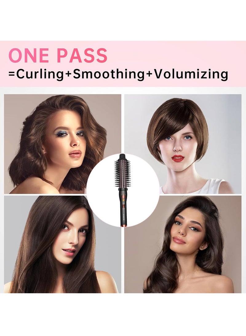 صن هوم Professional Hair Curling Thermal Brush, 1.5" Heated Round Brush Ionic for Blowout Look, Heated Styling Curling Brush with Double PTC Ceramic Tourmaline,Curling Iron Dual Voltage for Travel Black 35cm  - Image 4