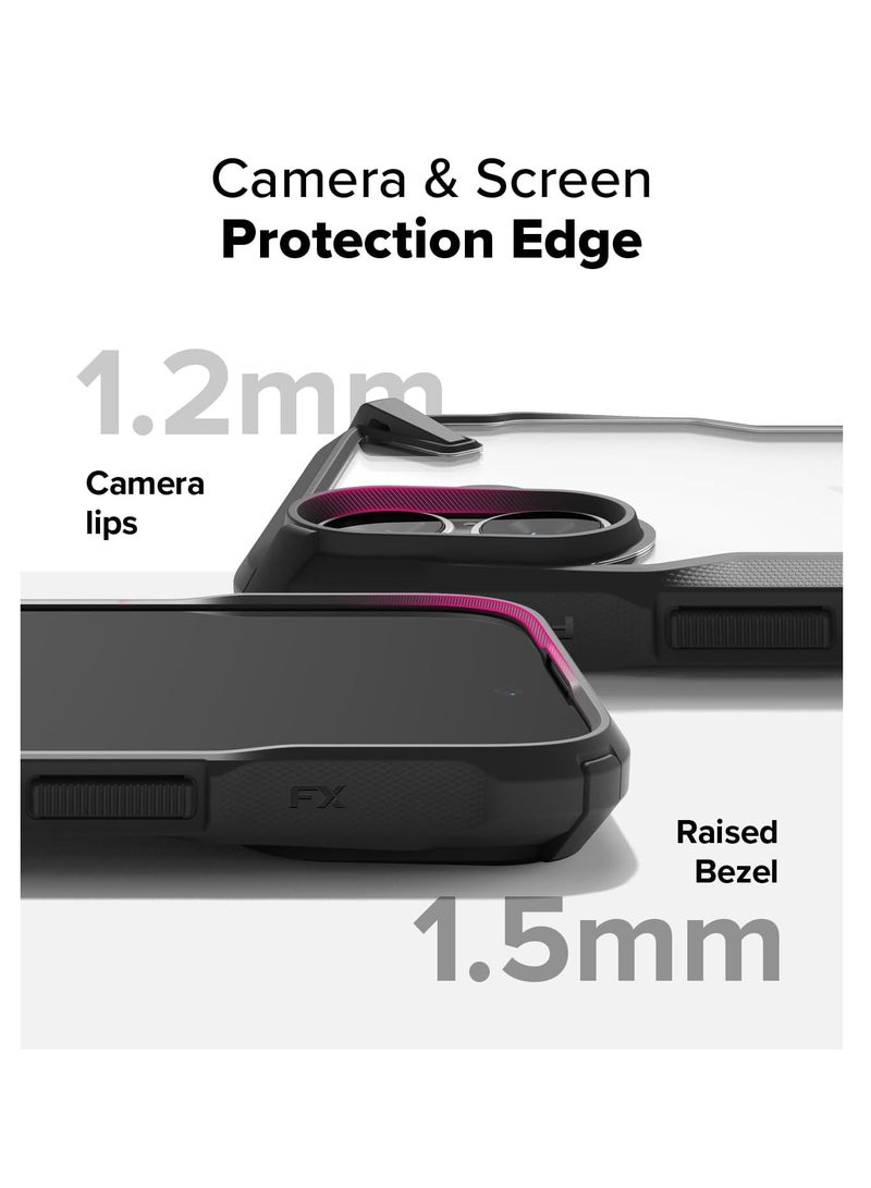 Ringke - Fusion-X [Precise Cutouts for Camera Lenses] Compatible with iPhone 16 Plus Case, Augmented Bumper Heavy Duty Shockproof Protective Cover Designed for iPhone 16 Plus Case - Black - Image 1
