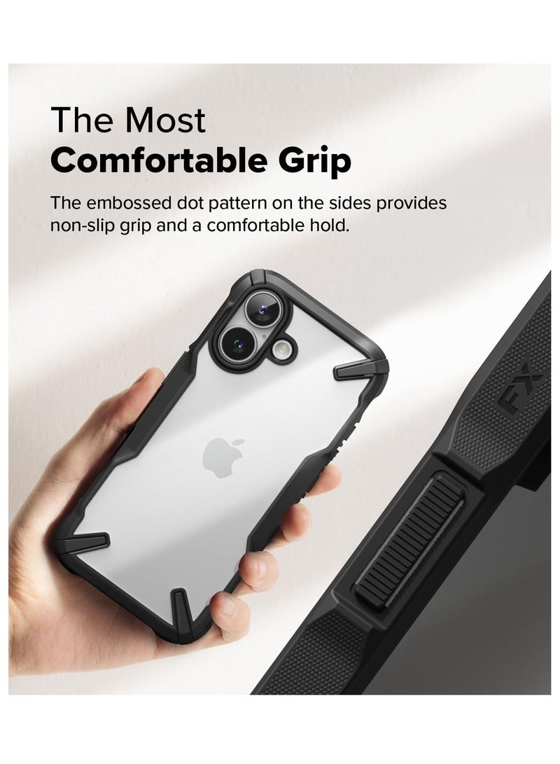 Ringke - Fusion-X [Precise Cutouts for Camera Lenses] Compatible with iPhone 16 Plus Case, Augmented Bumper Heavy Duty Shockproof Protective Cover Designed for iPhone 16 Plus Case - Black - Image 1