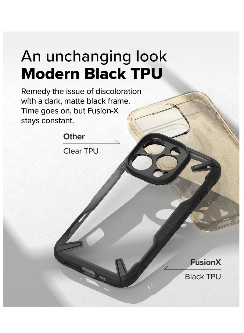 Ringke Fusion-X [Precise Cutouts for Camera Lenses] Compatible with iPhone 16 Pro Case, Augmented Bumper Heavy Duty Shockproof Protective Cover Designed for iPhone 16 Pro  Case - Black - Image 4