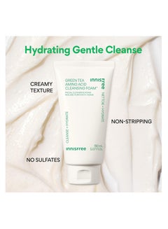innisfree Green Tea Amino Acid Cleansing Foam, Sulfate Free, Korean Hydrating Face Cleanser with Gentle Foam 150 mlml  - Image 4