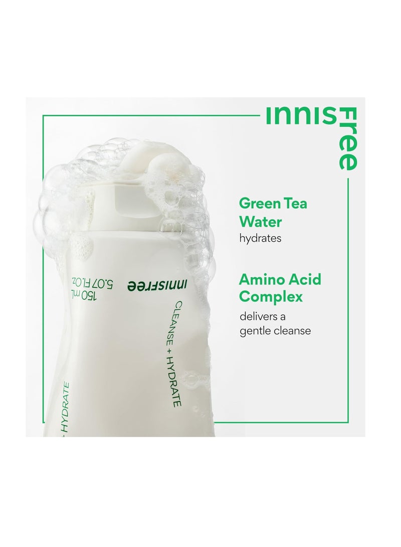 إنِّسفري Green Tea Amino Acid Cleansing Foam, Sulfate Free, Korean Hydrating Face Cleanser with Gentle Foam 150 mlml  - Image 5