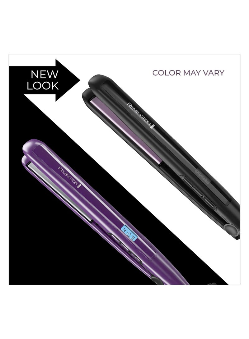 REMINGTON - 1" Anti-Static Flat Iron with Floating Ceramic Plates and Digital Controls, Hair Straightener Purple, S5500 - Image 1