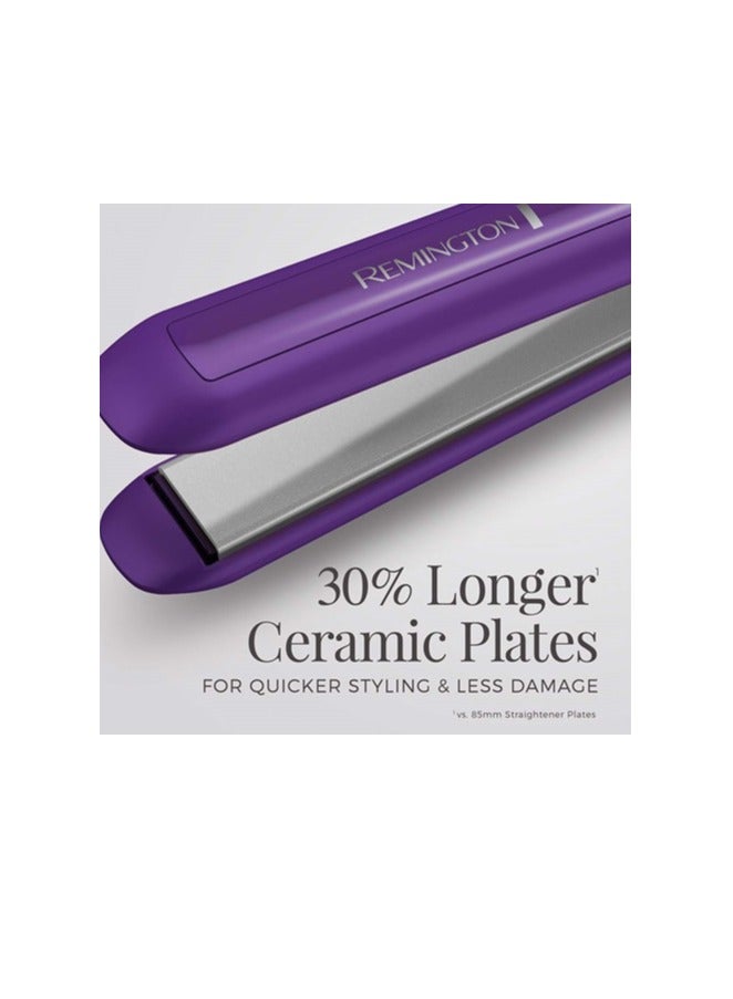 REMINGTON - 1" Anti-Static Flat Iron with Floating Ceramic Plates and Digital Controls, Hair Straightener Purple, S5500 - Image 1