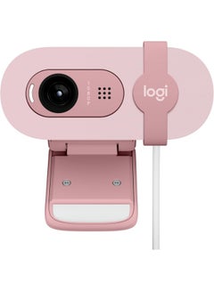 Logitech Brio 100 Full HD Webcam for Meetings and Streaming, Auto-Light Balance, Integrated Privacy Shutter, Built-In Mic, USB-A, For Microsoft Teams, Google Meet, Zoom & More Rose  - Image 1