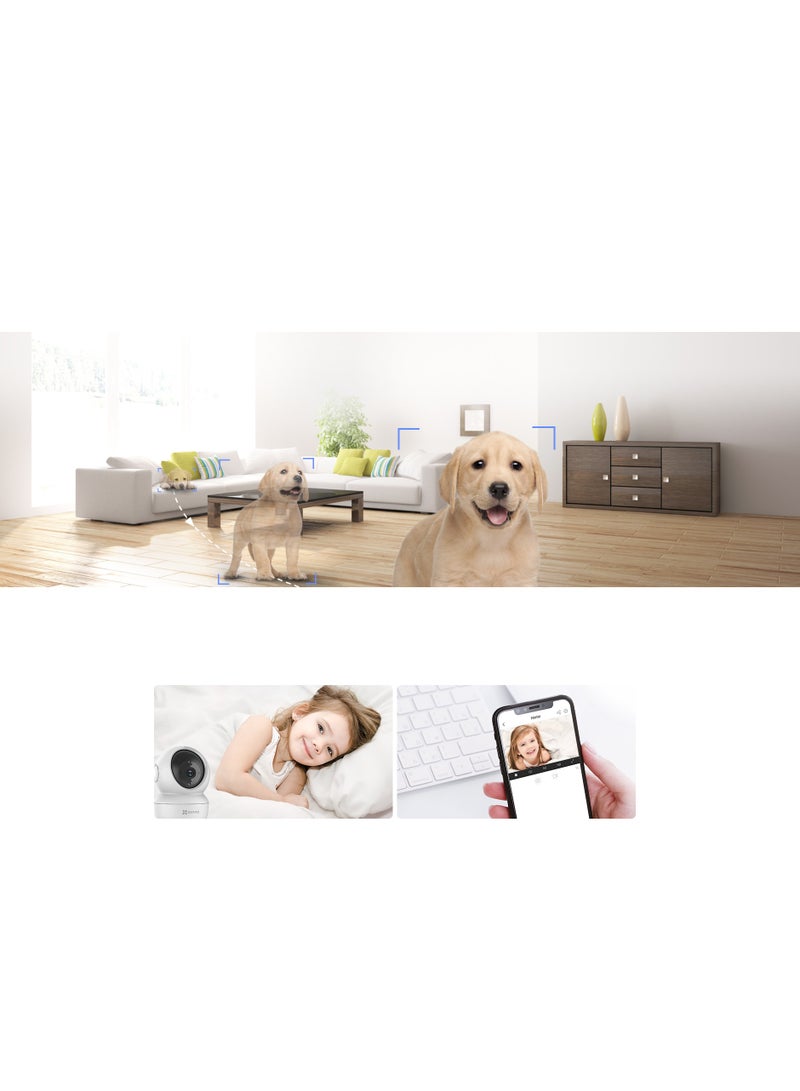EZVIZ - EZVIZ C6N Security Camera, 1080p CCTV Camera for Home, Wifi Indoor 360 Camera, Baby Monitor Surveillance Camera with Motion Detection, Smart Tracking, Two-Way Audio, Night Vision, Works With Alexa - Image 1