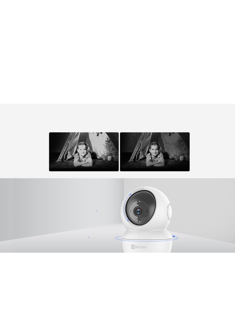 EZVIZ - EZVIZ C6N Security Camera, 1080p CCTV Camera for Home, Wifi Indoor 360 Camera, Baby Monitor Surveillance Camera with Motion Detection, Smart Tracking, Two-Way Audio, Night Vision, Works With Alexa - Image 1