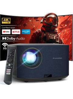 Wownect Smart Video Projector Native 1080P 4K Supported 450 ANSI Movie Projector with WiFi & Bluetooth Linux Web OS system Home theater Outdoor Projector WP91 Black  - Image 1
