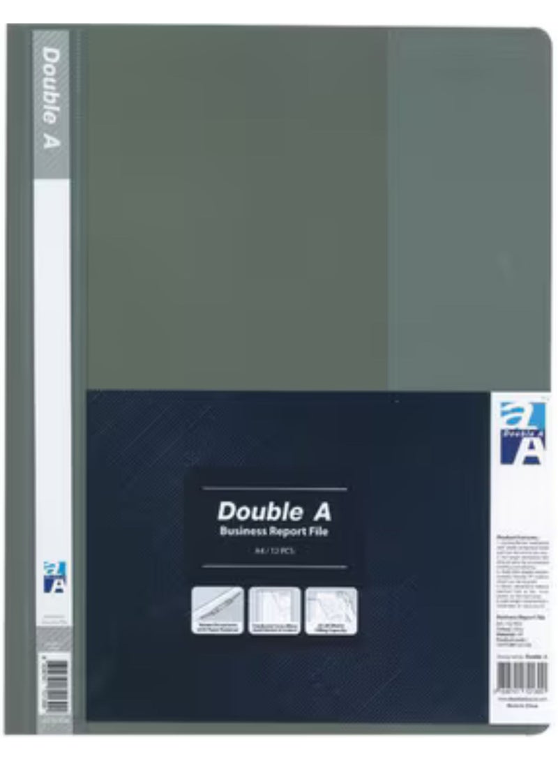 Double A - Clear Front Report Covers Project File Protector Folder Black - Image 1