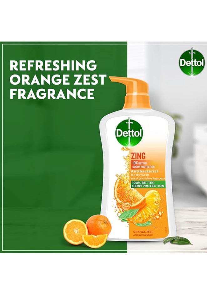Dettol Zing Antibacterial Bodywash Orange Zest 700ml - Image 4