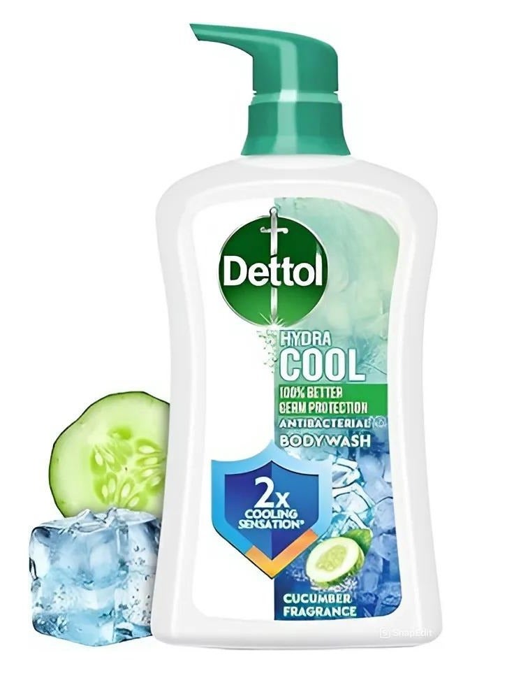 Dettol Hydra Cool Antibacterial Body Wash Cucumber Fragrance Blue 700ml  - Image 1