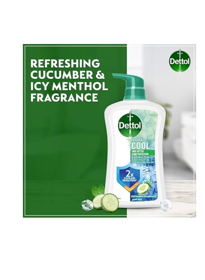 Dettol Hydra Cool Antibacterial Body Wash Cucumber Fragrance Blue 700ml  - Image 3