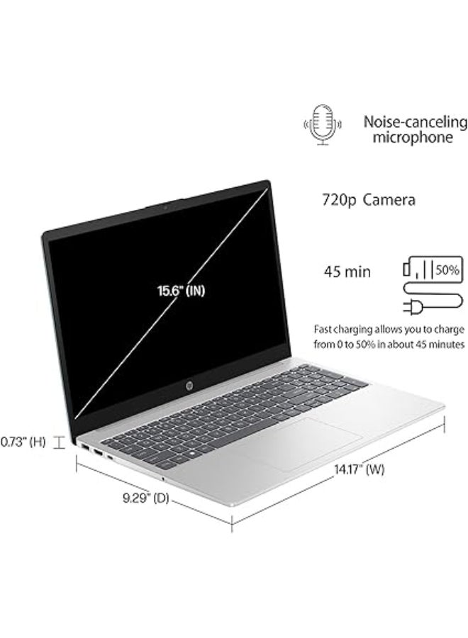HP - 2023 Newest Laptop With 15.6-Inch Display, Intel Core i5-1335U Processor/16GB RAM/1TB SSD/Intel Iris XE Graphics/Windows 11 Home + 32GB USB FLASH English Silver - Image 1