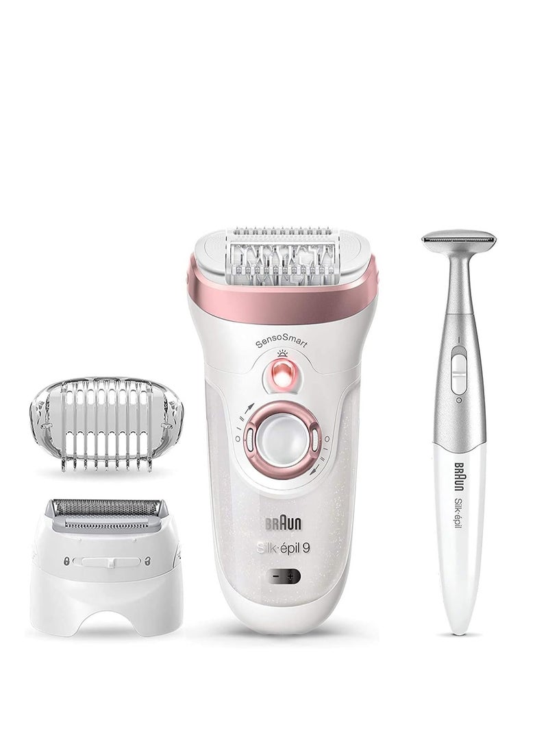 BRAUN - Silk-epil 9 9-890, Facial Hair Removal for Women, Hair Removal Device, Bikini Trimmer, Womens Shaver Wet & Dry, Cordless and 7 Extras - Image 1