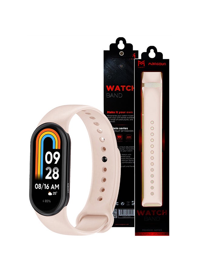 MARGOUN (for Mi Band 9) Strap Soft Silicone Replacement Sport Wristband for Xiaomi Mi Band 9 Watch Band Accessories for Women Men Pink  - Image 4
