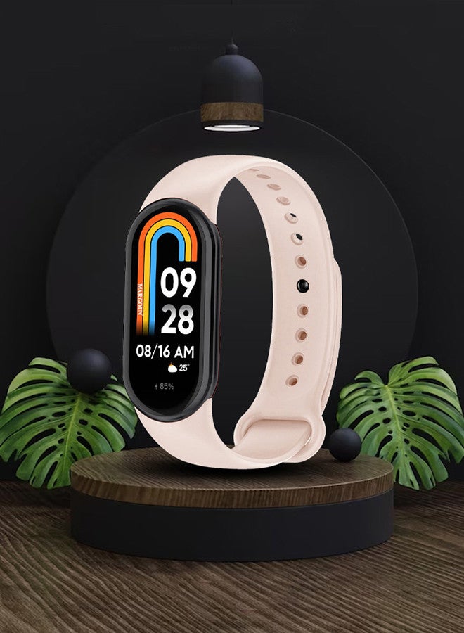 MARGOUN (for Mi Band 9) Strap Soft Silicone Replacement Sport Wristband for Xiaomi Mi Band 9 Watch Band Accessories for Women Men Pink  - Image 3
