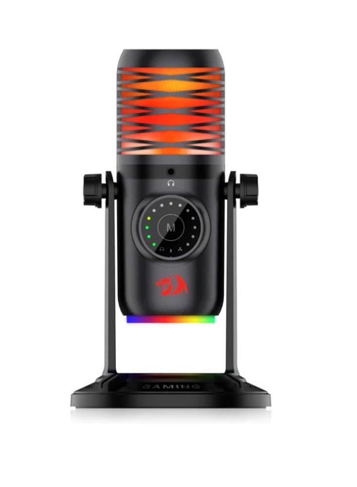 REDRAGON - GM306 patented exquisite design microphone, custom color LED support circuit, advanced microphone unit, back side sound reduction, with USB-B to USB-A connectors cable,   The tripod is also good for gaming, podcasting, voice overs, and recording songs and music - Image 1