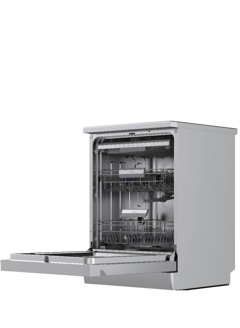 Midea - Dishwasher 14 Place 9 programs Ion Dish fresh Smart Home Auto Open ABT Filter MDWEF1433D(SS)-WI-EG Silver - Image 1