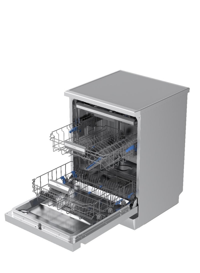 Midea - Dishwasher 14 Place 9 programs Ion Dish fresh Smart Home Auto Open ABT Filter MDWEF1433D(SS)-WI-EG Silver - Image 1