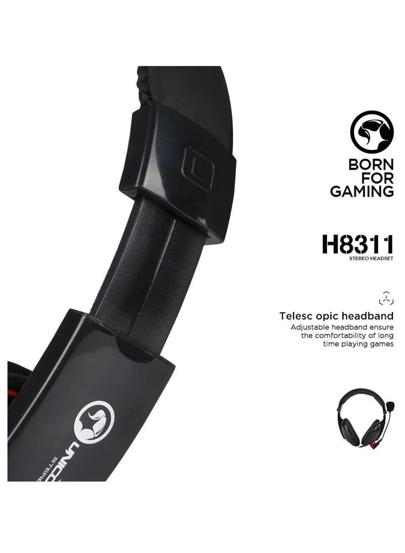 H8311 Wired 3.5mm Stereo Sound Headphone Computer Gaming Headphone with Adjustable Microphone Boom & Powerful Bass Sounds - pnsku/N70113625V/45/_/1727074186/de8d7469-4158-46fd-9736-133d94f43a31