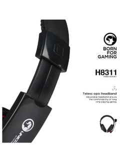 مارفو H8311 Wired 3.5mm Stereo Sound Headphone Computer Gaming Headphone with Adjustable Microphone Boom & Powerful Bass Sounds  - Image 2