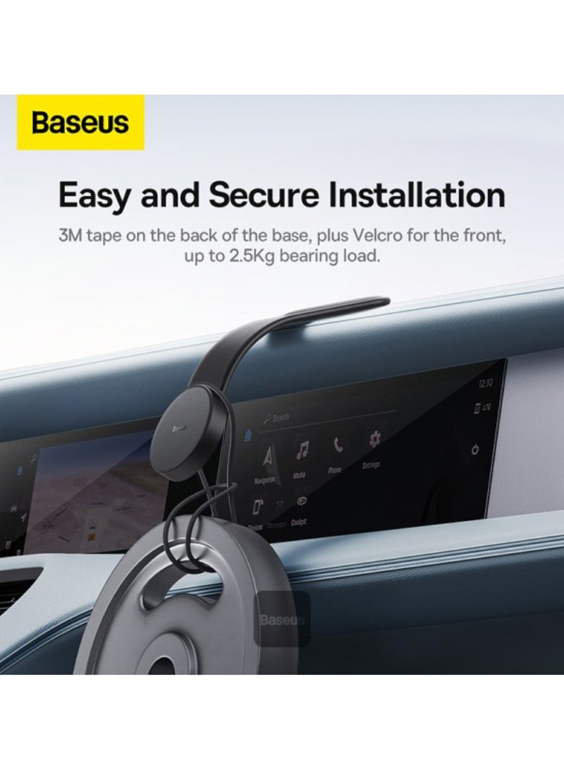 Baseus - C02 Magsafe Car Mount, Magnetic Phone Holder For Car, Magsafe Car Dash Mount Compatible With iPhone 14/13/12 Series, Bendable Memory Titanium Alloy For All Dashboard - Black - Image 1