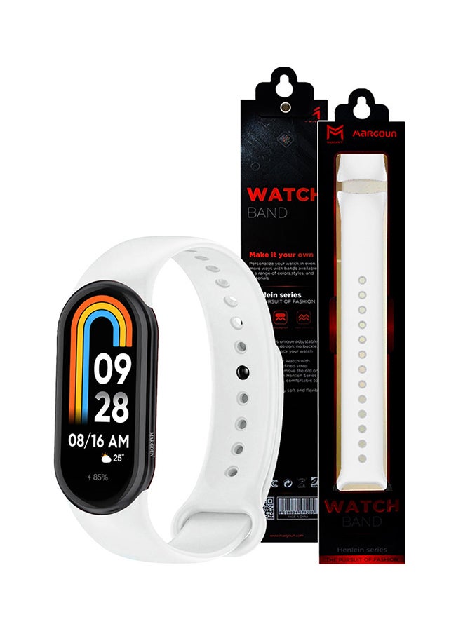 MARGOUN (for Mi Band 9) Strap Soft Silicone Replacement Sport Wristband for Xiaomi Mi Band 9 Watch Band Accessories for Women Men White - Image 5