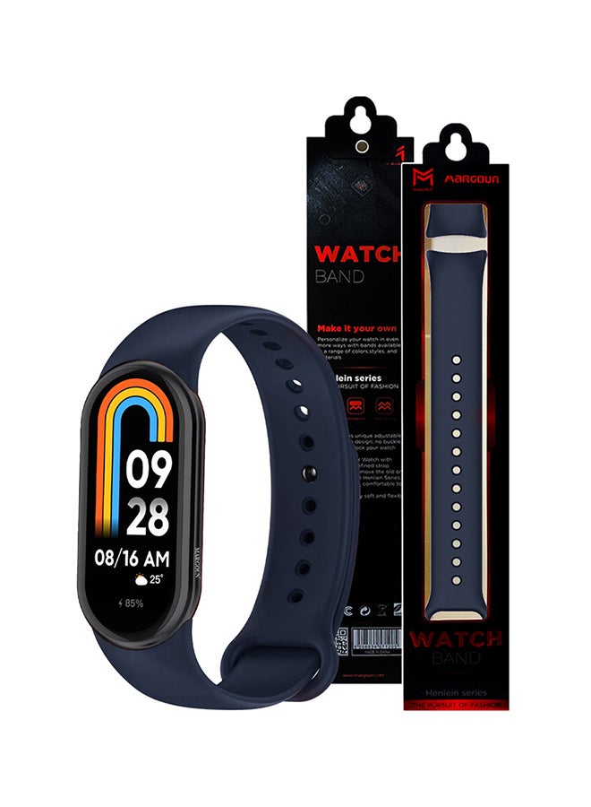 MARGOUN (for Mi Band 9) Strap Soft Silicone Replacement Sport Wristband for Xiaomi Mi Band 9 Watch Band Accessories for Women Men Dark Blue - Image 5