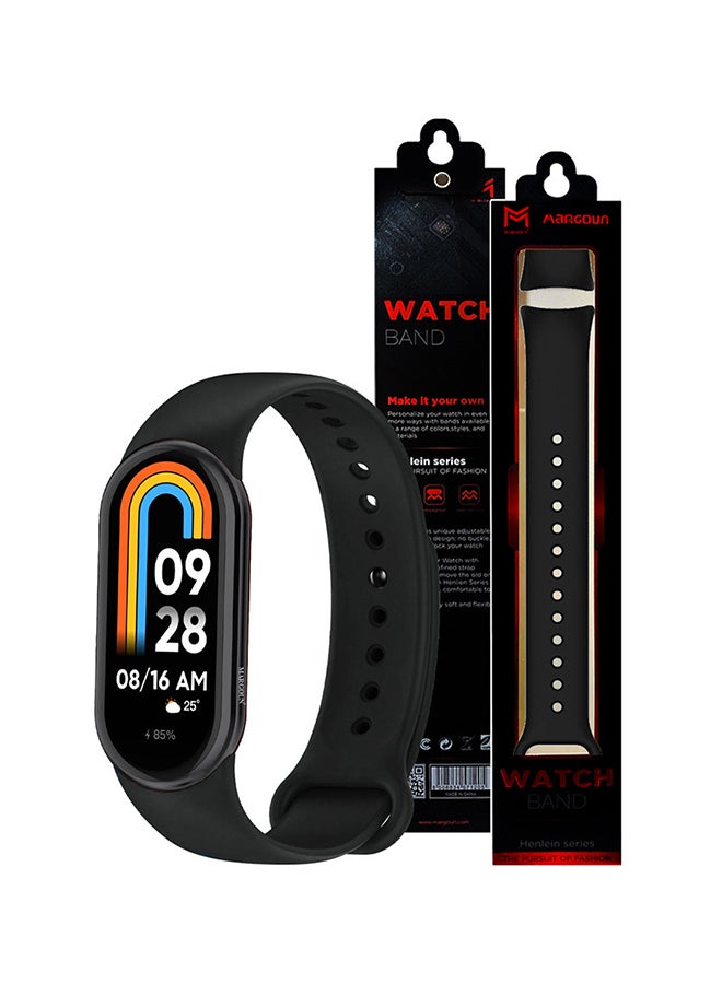 MARGOUN (for Mi Band 9) Strap Soft Silicone Replacement Sport Wristband for Xiaomi Mi Band 9 Watch Band Accessories for Women Men Black  - Image 5