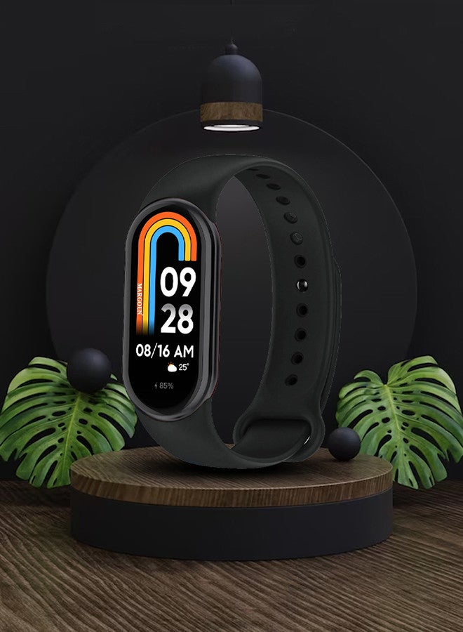 MARGOUN (for Mi Band 9) Strap Soft Silicone Replacement Sport Wristband for Xiaomi Mi Band 9 Watch Band Accessories for Women Men Black  - Image 4