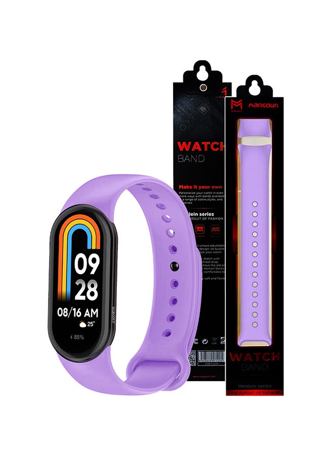 MARGOUN (for Mi Band 9) Strap Soft Silicone Replacement Sport Wristband for Xiaomi Mi Band 9 Watch Band Accessories for Women Men Purple - Image 5