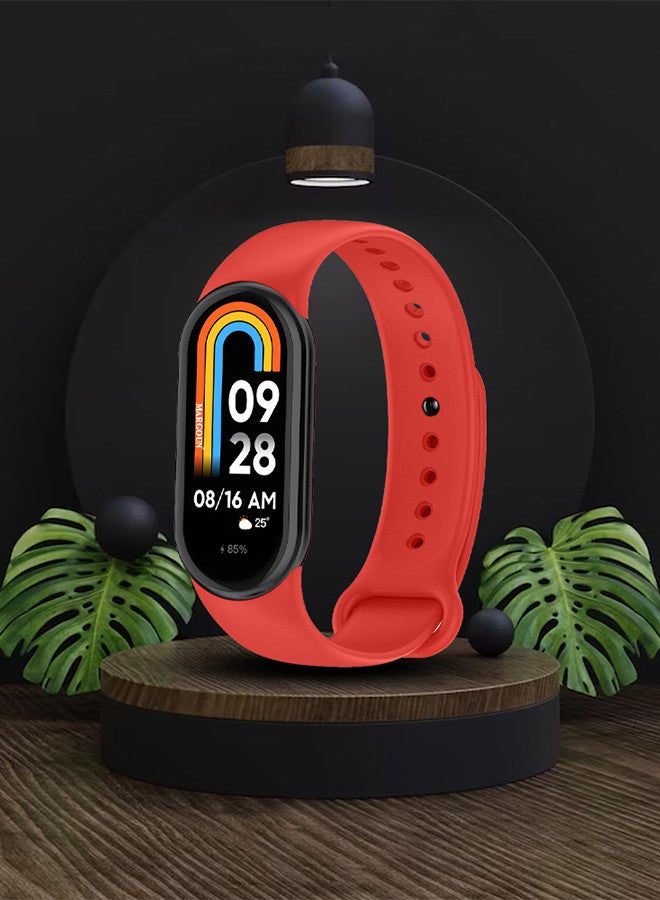 MARGOUN (for Mi Band 9) Strap Soft Silicone Replacement Sport Wristband for Xiaomi Mi Band 9 Watch Band Accessories for Women Men Red - Image 4