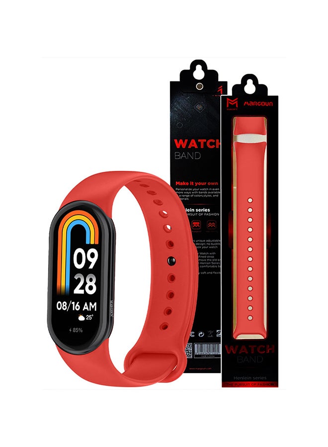 MARGOUN (for Mi Band 9) Strap Soft Silicone Replacement Sport Wristband for Xiaomi Mi Band 9 Watch Band Accessories for Women Men Red - Image 5