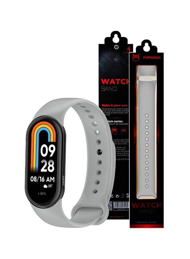 MARGOUN (for Mi Band 9) Strap Soft Silicone Replacement Sport Wristband for Xiaomi Mi Band 9 Watch Band Accessories for Women Men Grey - Image 5