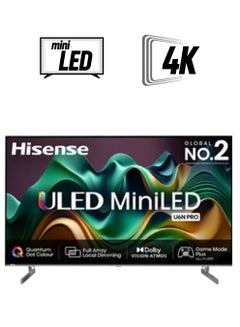 Hisense Hisense 75 Inch 4K Miniled, QLed, Smart TV Black, Full local dimming zones ,  2*HDMI type 4K@60Hz with HDCP version 2.2 , eARc* HDMI*1, Smart TV,  HDR10+, Dolby Vision,Dolby Vision ATMOS, 75U6N PRO Black  - Image 1