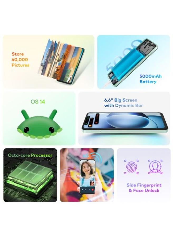 إيتيل A50 ثنائي الشريحة أسود ضبابي 3 جيجابايت رام 64 جيجابايت 4G - نسخة الشرق الأوسط - Image 3