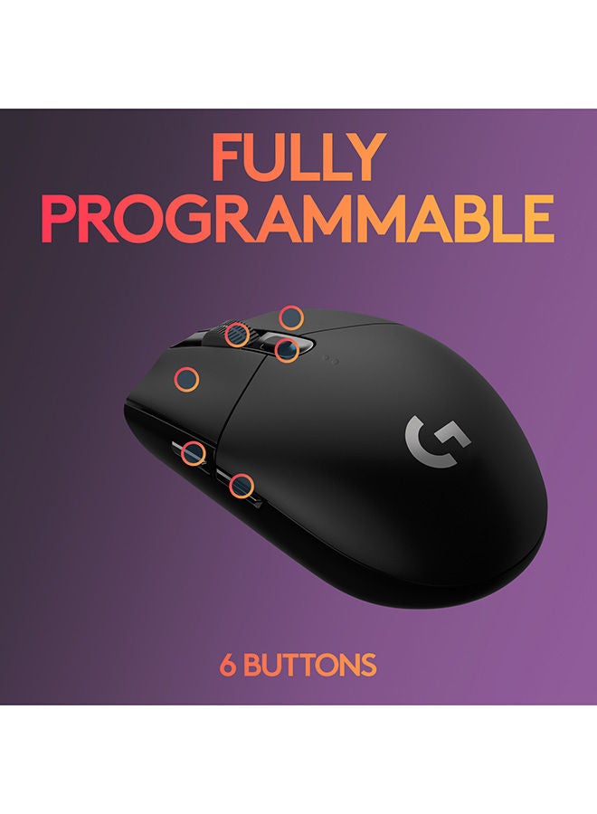 Logitech - Logitech G305 Lightspeed Wireless Gaming Mouse, HERO Sensor, 12,000 DPI, Lightweight, 6 Programmable Buttons, 250h Battery Life, On-Board Memory, Compatible with PC / Mac Black - Image 1