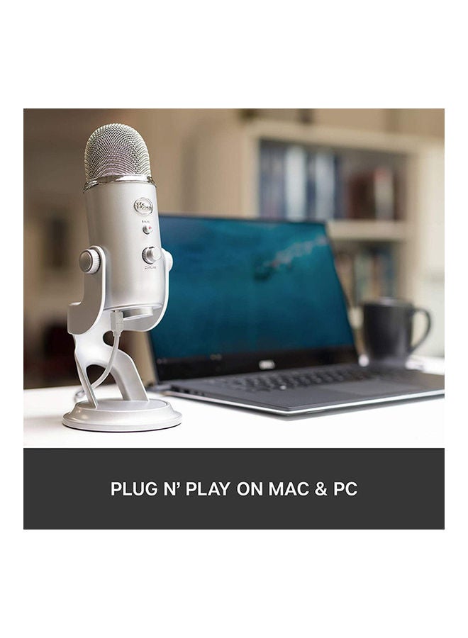 Logitech Yeti Premium Multi-Pattern USB Microphone - Silver - Image 5