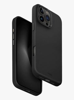 Uniq Series Lyden Vegan Leather Protective Leatherette Case with Aluminum Camera Bezel MagClick-Charging compatible with iPhone 16 Pro - Black  - Image 1
